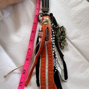 Harley Davidson Orange and Black Keychain with Purse  Charms